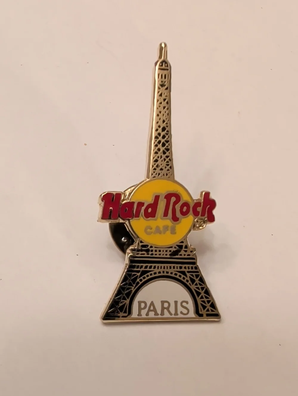 Hard Rock Cafe Paris Eiffel Tower Pin - Yellow, Red, Black